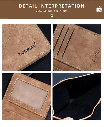 Baellerry PU Leather Wallet Men Minimalist Money Clip – Elegant Men's Accessory | Accessorio Uomo Elegante