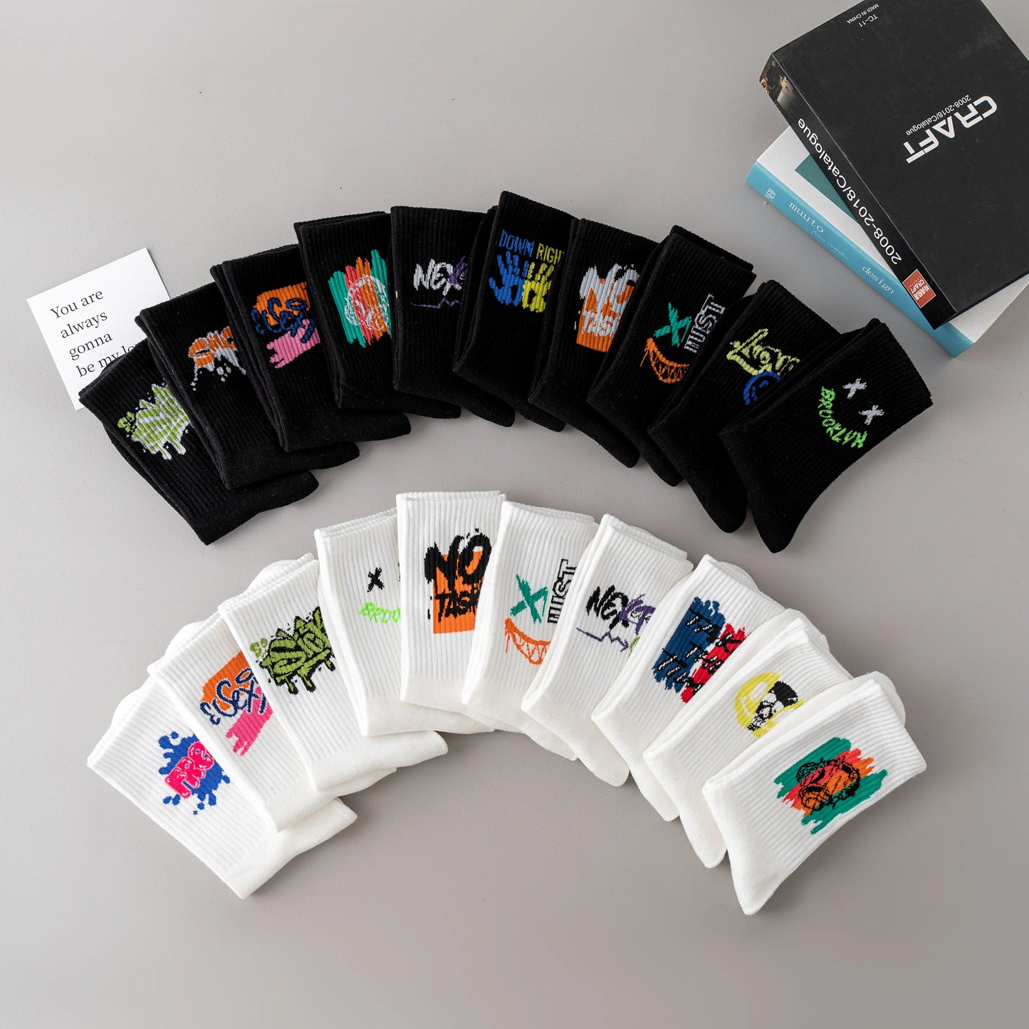 DRAVEN — Men's Graffiti Streetwear Crew Socks – Unique Breathable Design