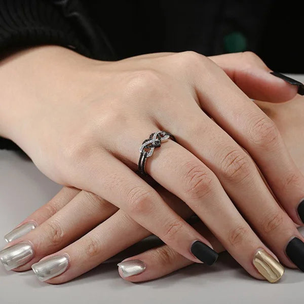 DRAVEN — Black Rose Gold Magnetic Heart Ring