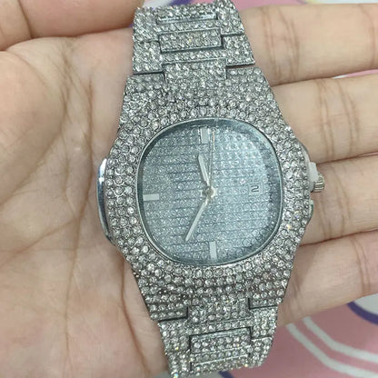 Eternal Glow – Unisex Crystal-Accented Stainless Steel Watch