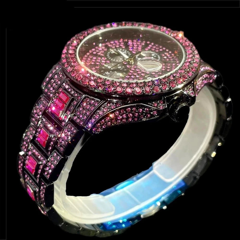 DRAVEN — Crimson Ice – Men’s Red Steel Luxury Watch 2025 Edition