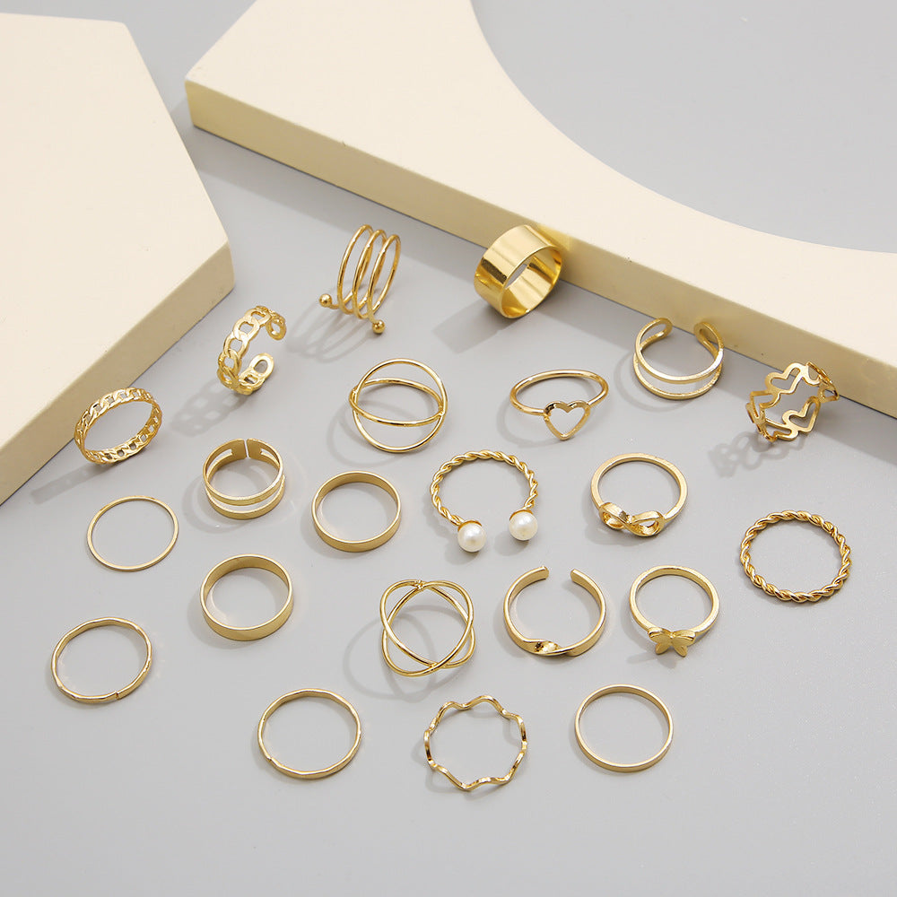 Luxury 22PCS Gold Ring Set – Elegant Men's Accessory | Accessorio Uomo Elegante