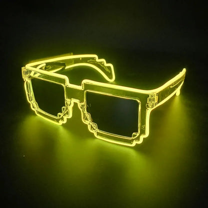 Glow-in-the-Dark LED Sunglasses – Mosaic Party Style – Elegant Men's Accessory | Accessorio Uomo Elegante