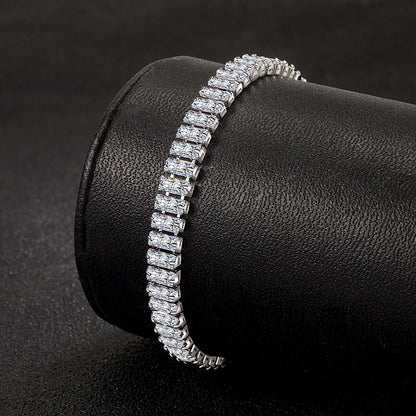 925 Sterling Silver Crystal Bracelet – Elegant Men's Accessory | Accessorio Uomo Elegante