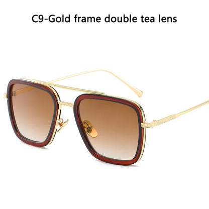 Tony Stark Sunglasses – Steampunk Metal Design – Elegant Men's Accessory | Accessorio Uomo Elegante