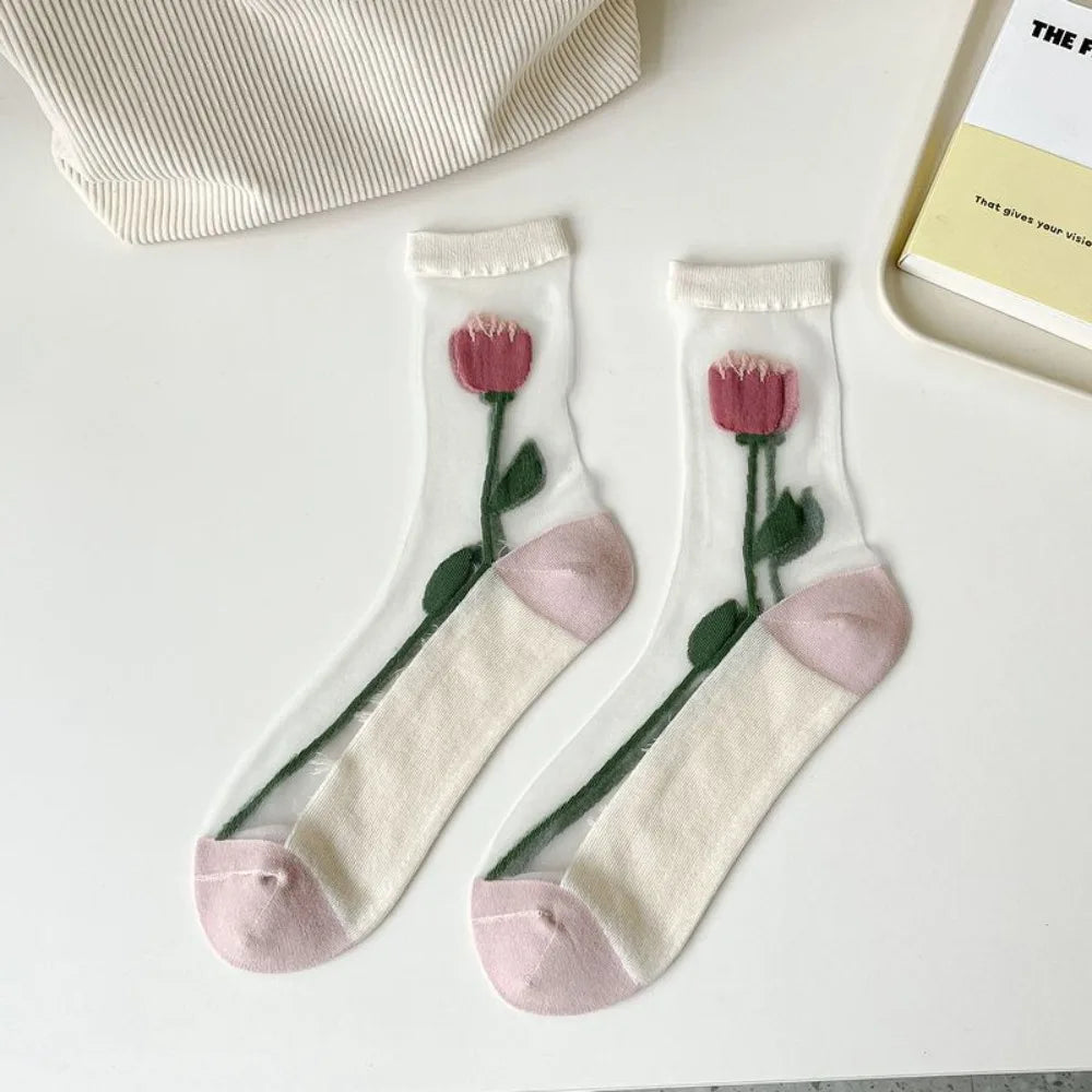 Transparent Lace Socks – Women’s Sweet Korean Style – Elegant Men's Accessory | Accessorio Uomo Elegante
