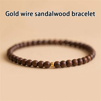 Natural Sandalwood Beaded Bracelet – Elegant Men's Accessory | Accessorio Uomo Elegante