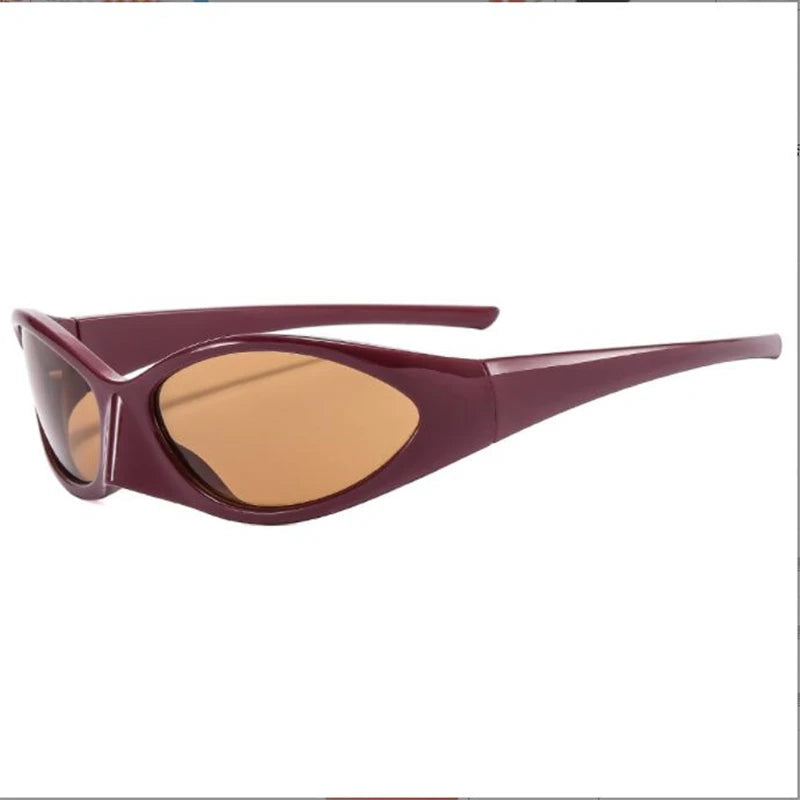 Burgundy Cat Eye Sunglasses – Reflective Punk Luxury Shades – Elegant Men's Accessory | Accessorio Uomo Elegante