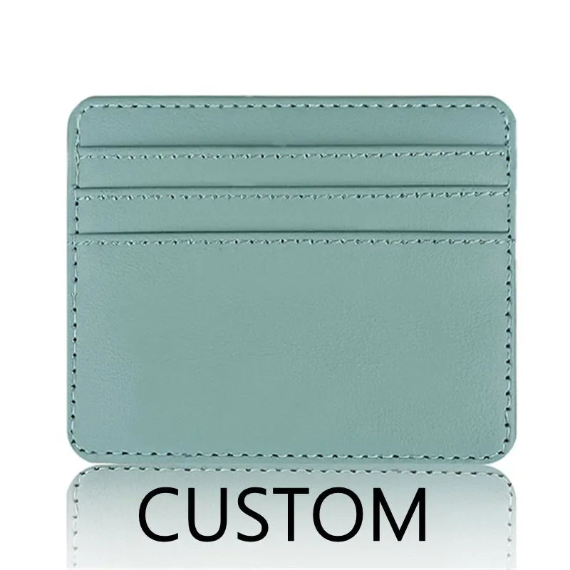 DRAVEN — Custom Initials PU Leather Card Holder Slim Design