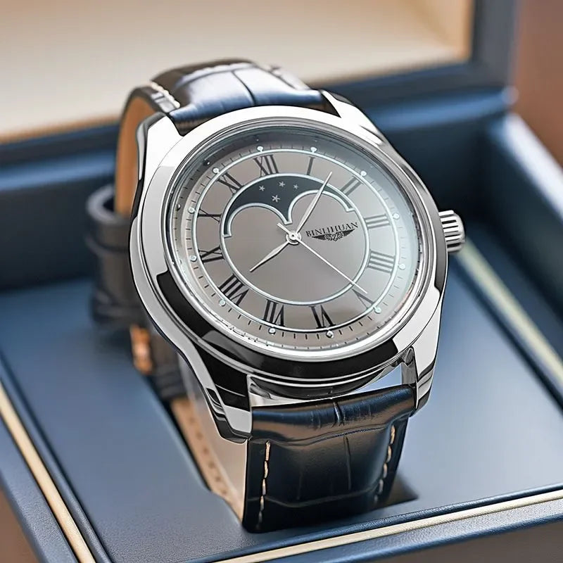 DRAVEN — Men’s Luxury Quartz Watch – Elegant Leather & Waterproof Design