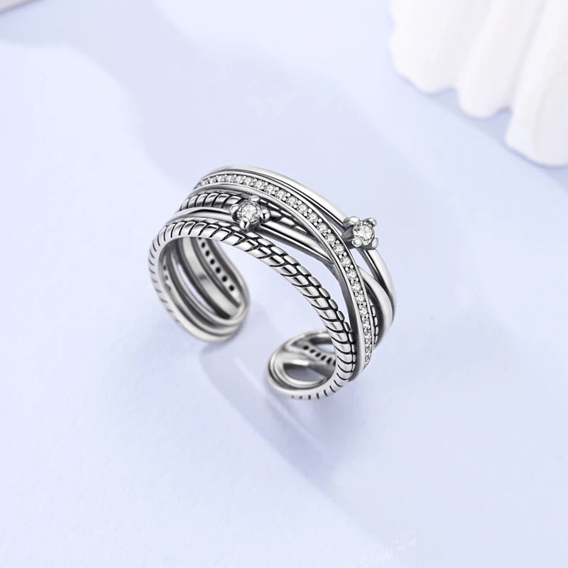 Blue Zircon Butterfly Silver Ring – Elegant Men's Accessory | Accessorio Uomo Elegante