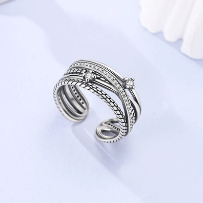 Blue Zircon Butterfly Silver Ring – Elegant Men's Accessory | Accessorio Uomo Elegante