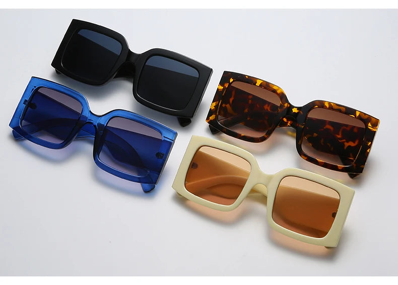 DRAVEN — Large Square Sunglasses – Retro Gradient  UV400 Eyewear