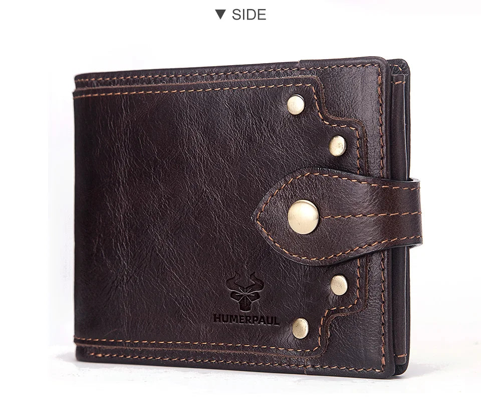 Genuine Leather Slim Wallet Men Minimalist RFID Design – Elegant Men's Accessory | Accessorio Uomo Elegante