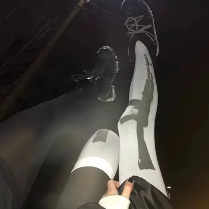 Y2K Harajuku Long Socks – Punk Letter Print Street Style