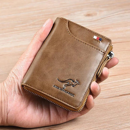 Leather Business Wallet Men RFID Zipper Card Holder – Elegant Men's Accessory | Accessorio Uomo Elegante