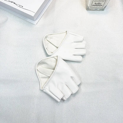 Faux Leather Fingerless Gloves – Women’s Dance Performance Style – Elegant Men's Accessory | Accessorio Uomo Elegante
