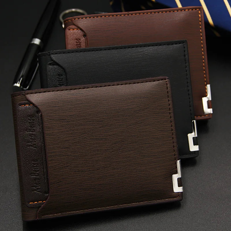 DRAVEN — Luxury PU Leather Wallet Men Slim Short Design