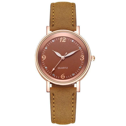 Soft Elegance – Women’s Leather Strap Watch with Bracelet-Inspired Design