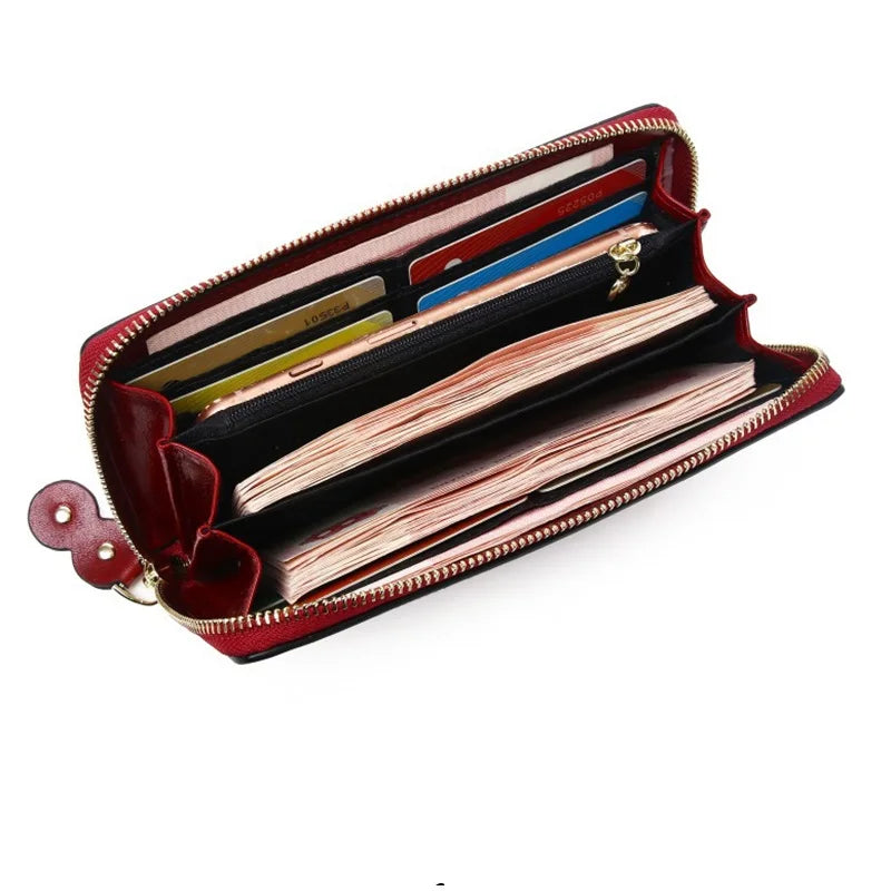 DRAVEN — Vintage Genuine Cowhide Wallet Women 2025 Floral Design