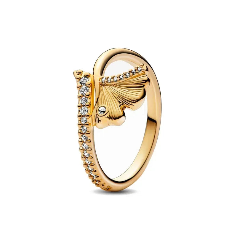 DRAVEN — Gold Heart Crown Sterling Silver Ring