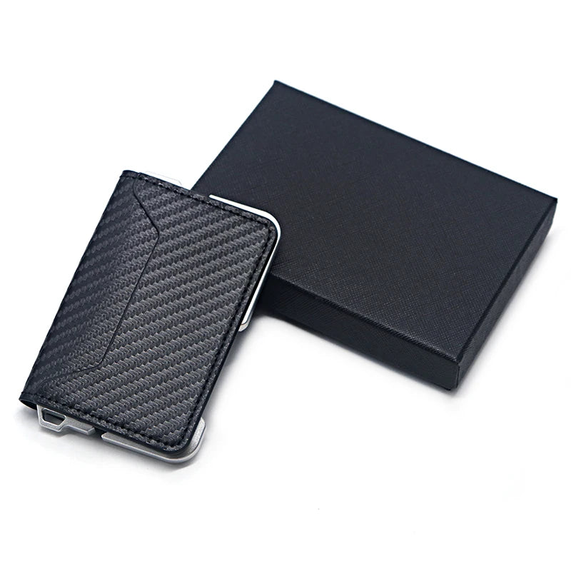 Aluminum Slim Wallet Men RFID Bifold Money Clip – Elegant Men's Accessory | Accessorio Uomo Elegante