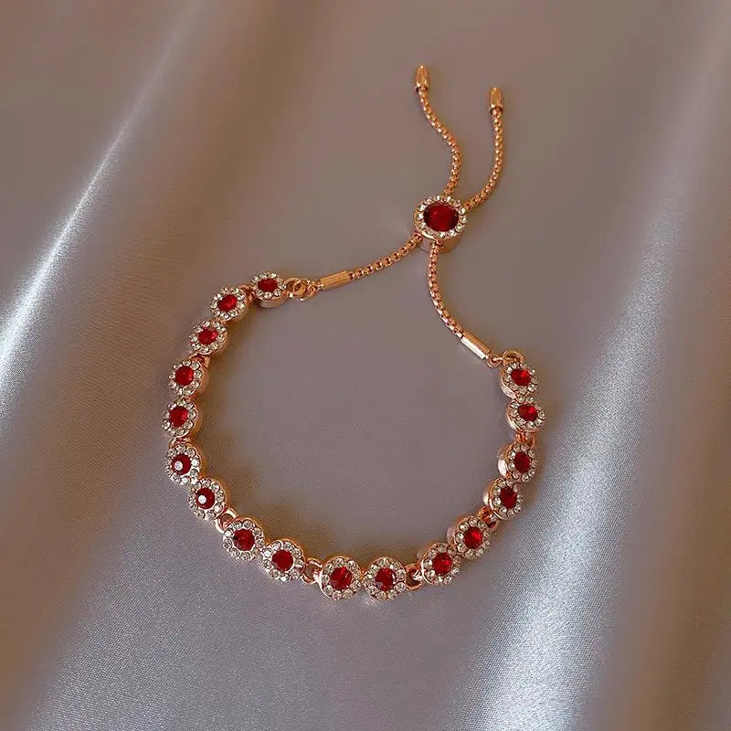 DRAVEN — Red Crystal Rose Gold Bracelet