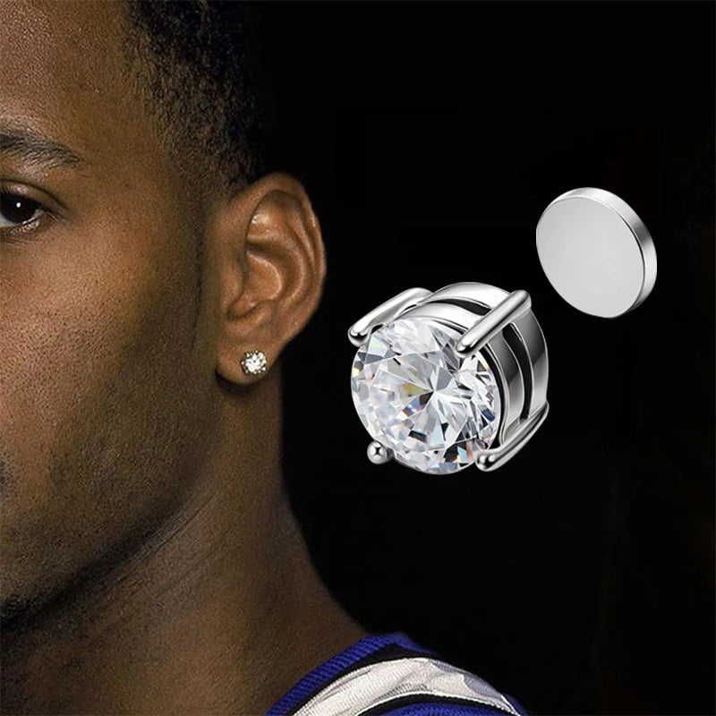 DRAVEN — Punk Round Zircon Magnetic Earring Set