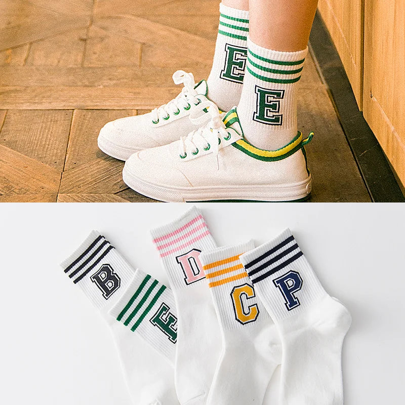 DRAVEN — Letter Print Long Socks – Y2K Harajuku Punk Style