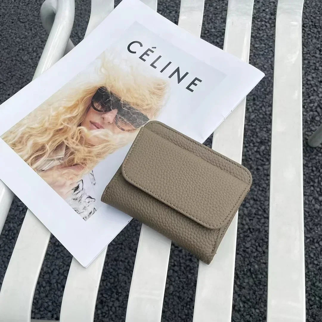 Genuine Leather Wallet Women 2025 Folding Small Design – Elegant Men's Accessory | Accessorio Uomo Elegante