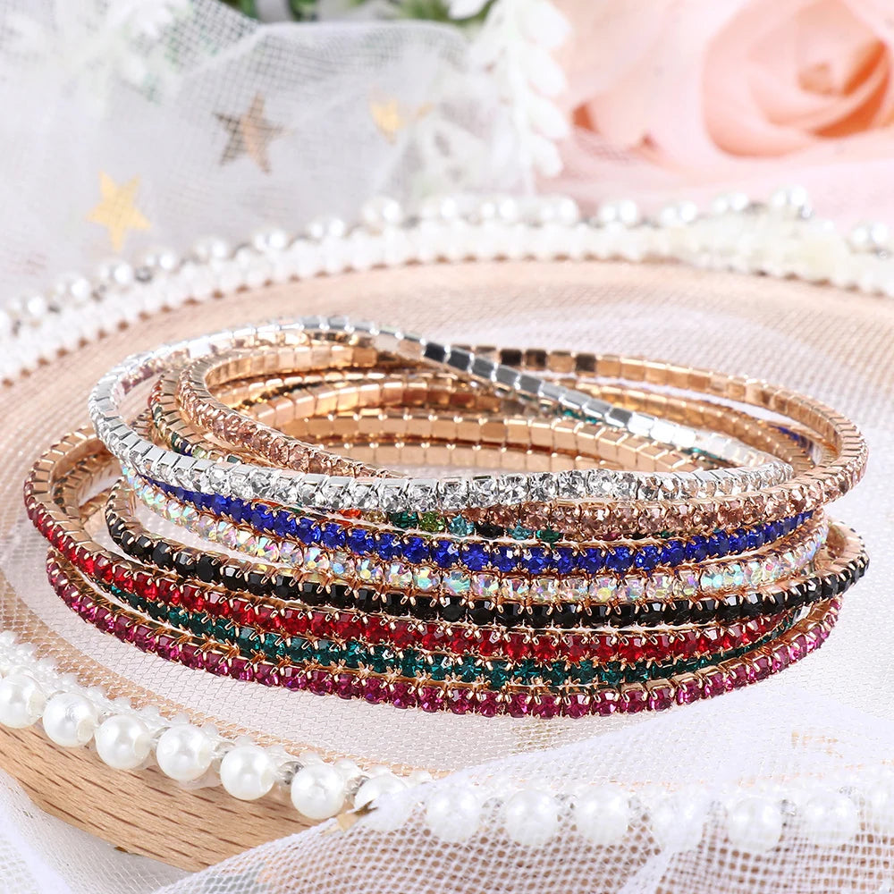 DRAVEN — Colorful Rhinestone Elastic Bracelet