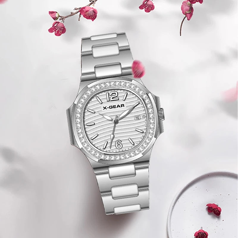 Women’s Retro Silver Watch – Oversized Dial & Stainless Steel Design – Elegant Men's Accessory | Accessorio Uomo Elegante