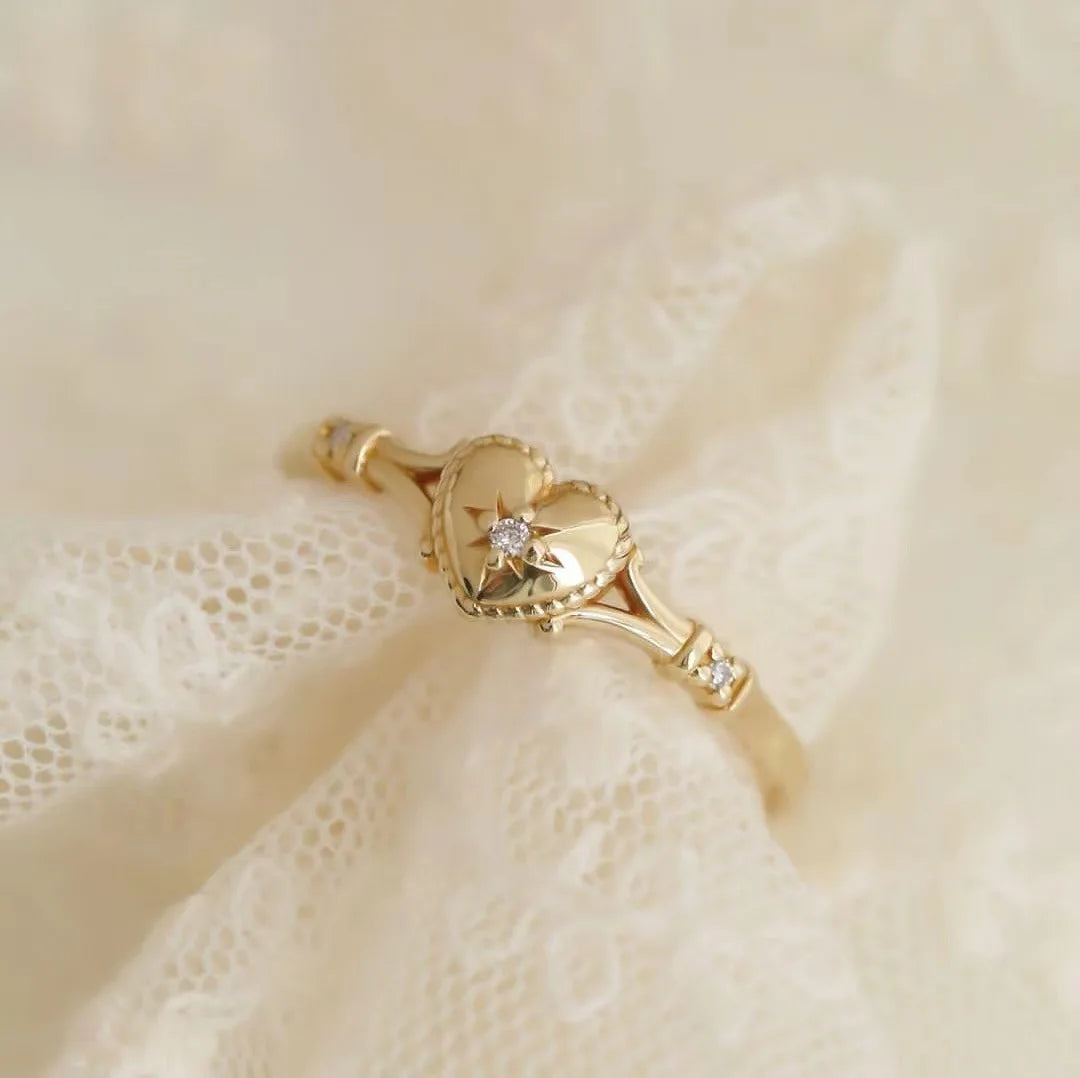 DRAVEN — Gold Plated Heart Ring