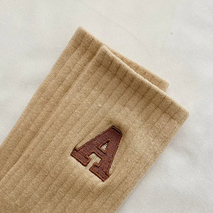 Women's Kawaii Letter A Socks – Warm Korean Style