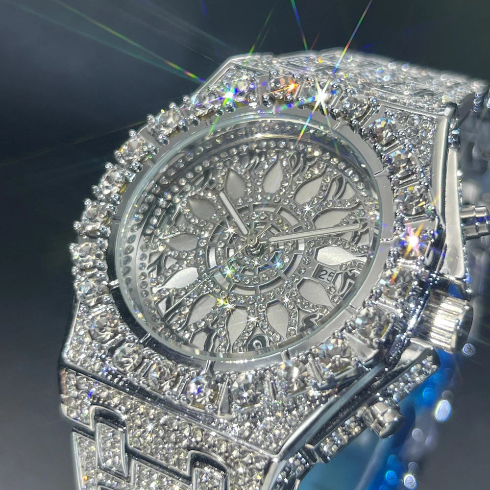 DRAVEN — Midnight Shine – 2025 Men’s Black Steel Watch with Crystal Detailing