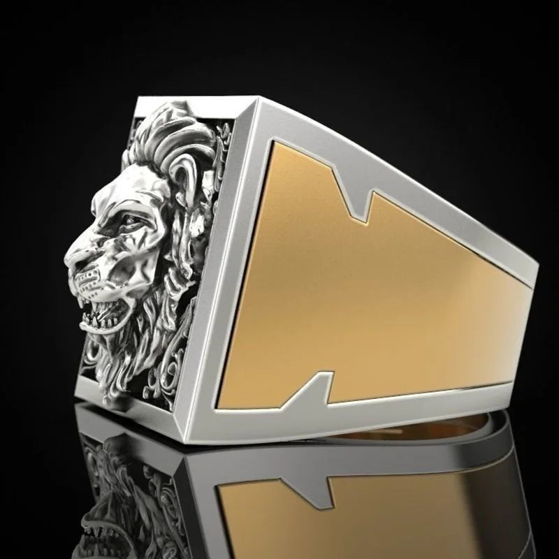 DRAVEN — Retro Lion Head Secret Box Ring