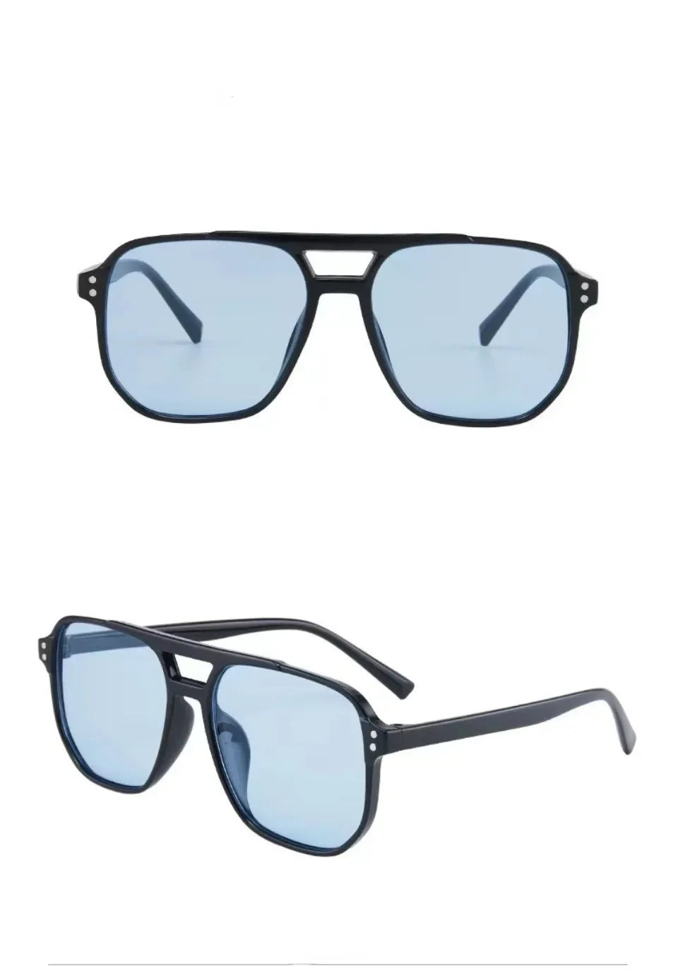 DRAVEN — Oversized Square Sunglasses – Classic Black Lens