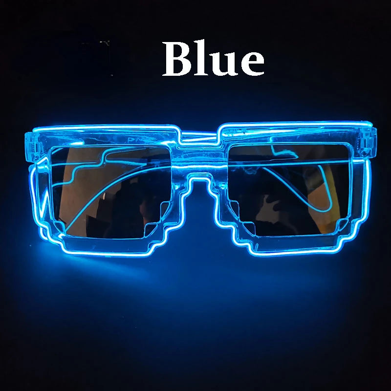 LED Mosaic Glow Sunglasses – Party Flash Style – Elegant Men's Accessory | Accessorio Uomo Elegante