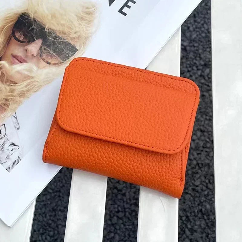 Genuine Leather Wallet Women 2025 Folding Small Design – Elegant Men's Accessory | Accessorio Uomo Elegante