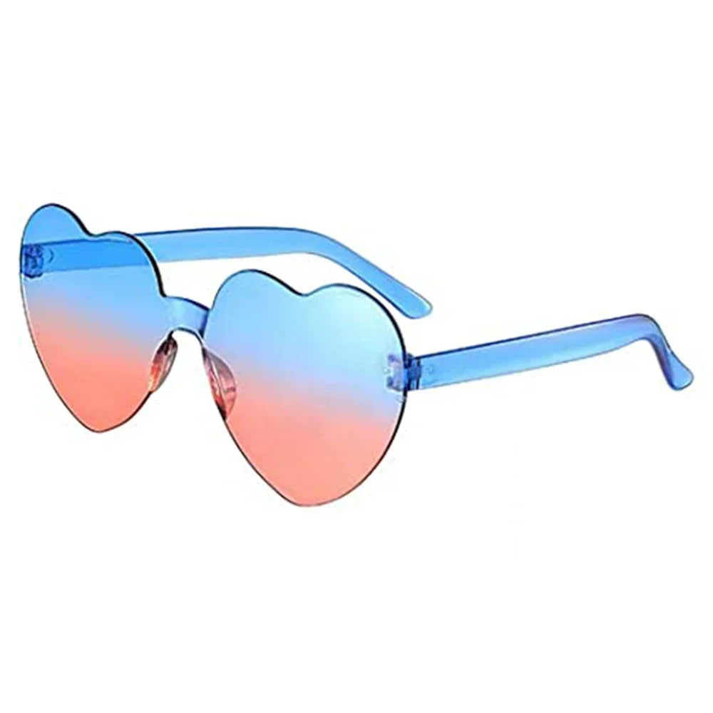 Rimless Heart Sunglasses – Colorful Gradient Love Shades – Elegant Men's Accessory | Accessorio Uomo Elegante