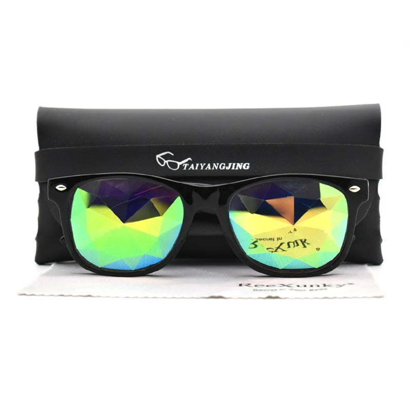 Classic Square Party Sunglasses – Rave Diffraction Shades – Elegant Men's Accessory | Accessorio Uomo Elegante