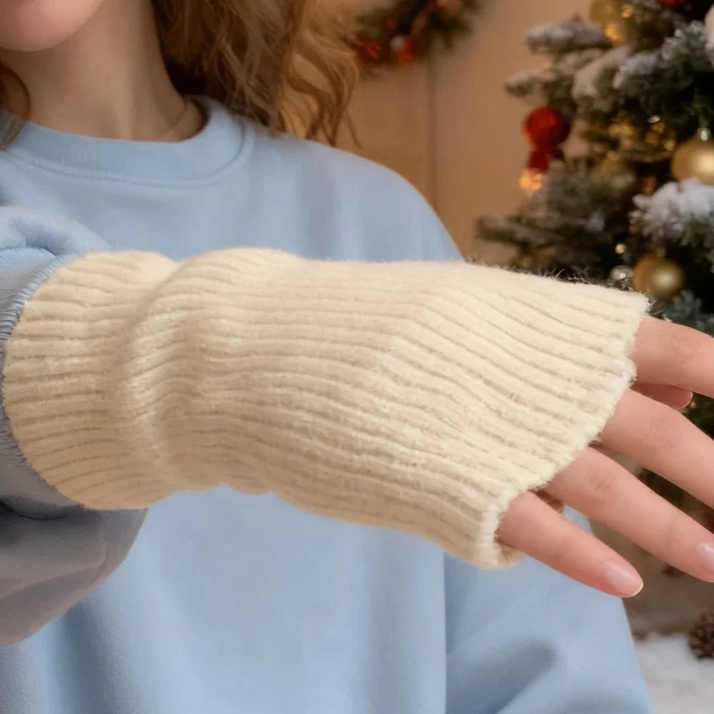 DRAVEN — Plush Half Finger Gloves – Women’s Warm Winter Style