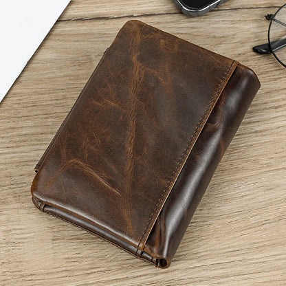 Genuine Leather Short Wallet Men Soft Card Holder – Elegant Men's Accessory | Accessorio Uomo Elegante