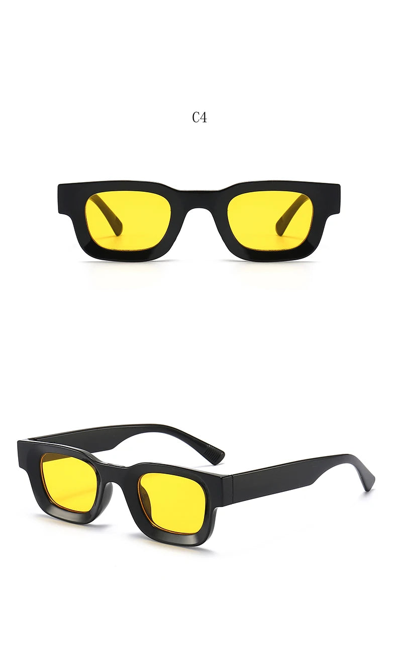 DRAVEN — Small Rectangle Sunglasses – Thick Frame Unisex Design