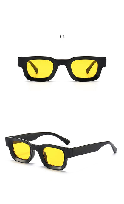 Small Rectangle Sunglasses – Thick Frame Unisex Design – Elegant Men's Accessory | Accessorio Uomo Elegante