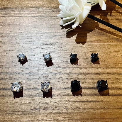 Glass Crystal Magnetic Stud Earrings – Elegant Men's Accessory | Accessorio Uomo Elegante