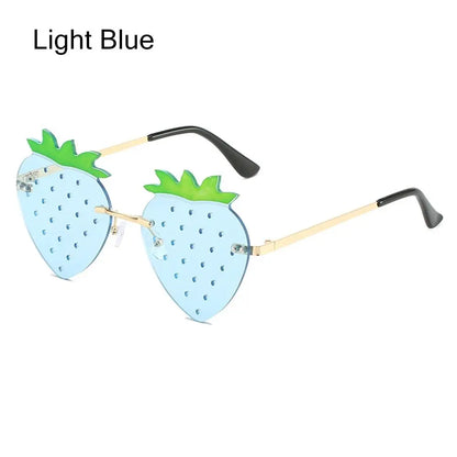 Strawberry Sunglasses – Unique Rave Party Retro Eyewear – Elegant Men's Accessory | Accessorio Uomo Elegante