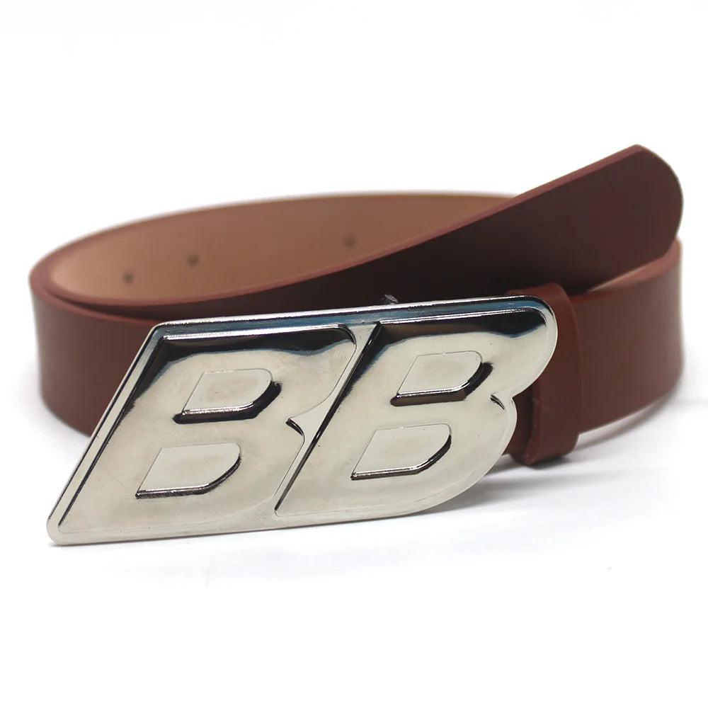Y2K PU Leather Belt Men 2023 Designer B Buckle – Elegant Men's Accessory | Accessorio Uomo Elegante