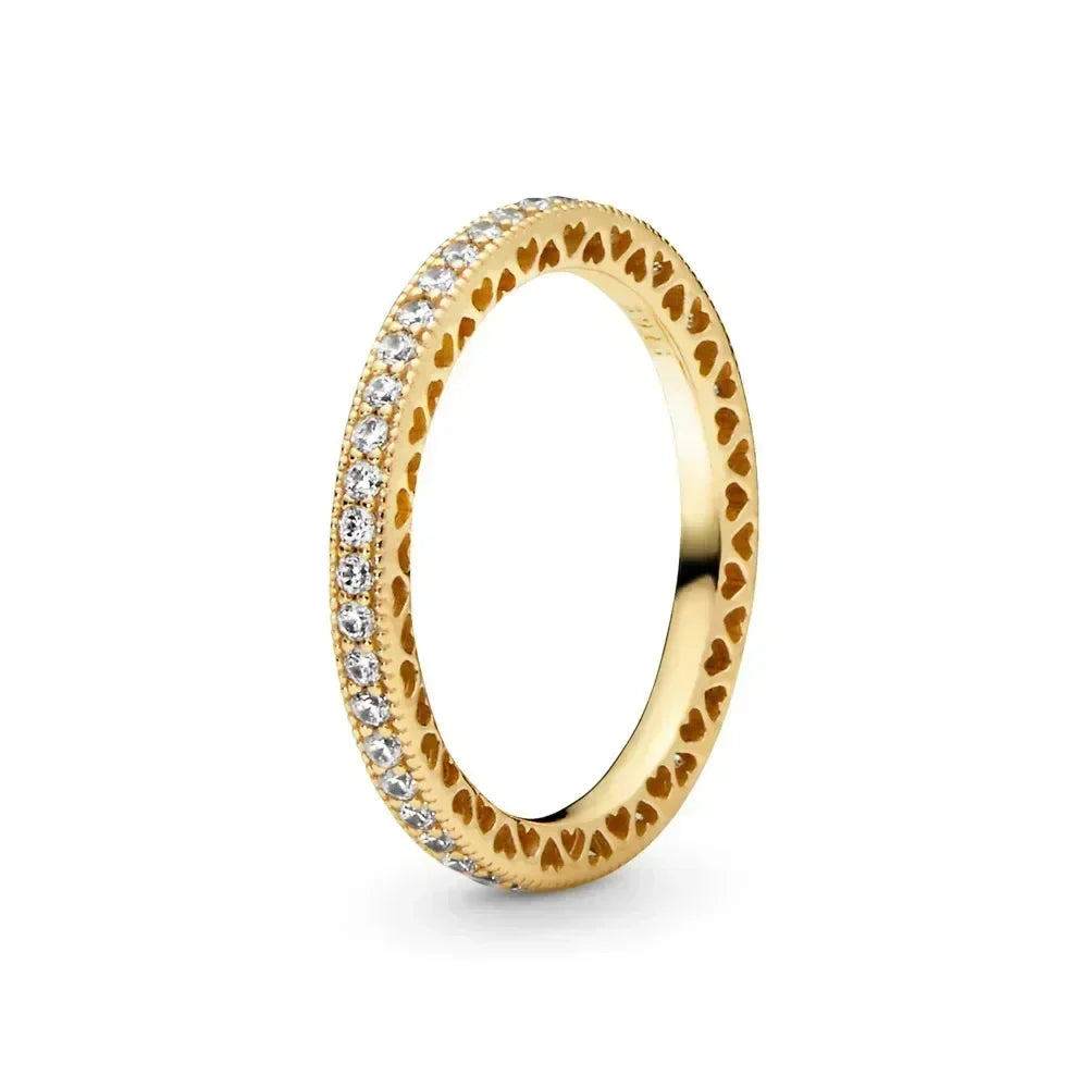 Gold Heart Crown Sterling Silver Ring – Elegant Men's Accessory | Accessorio Uomo Elegante
