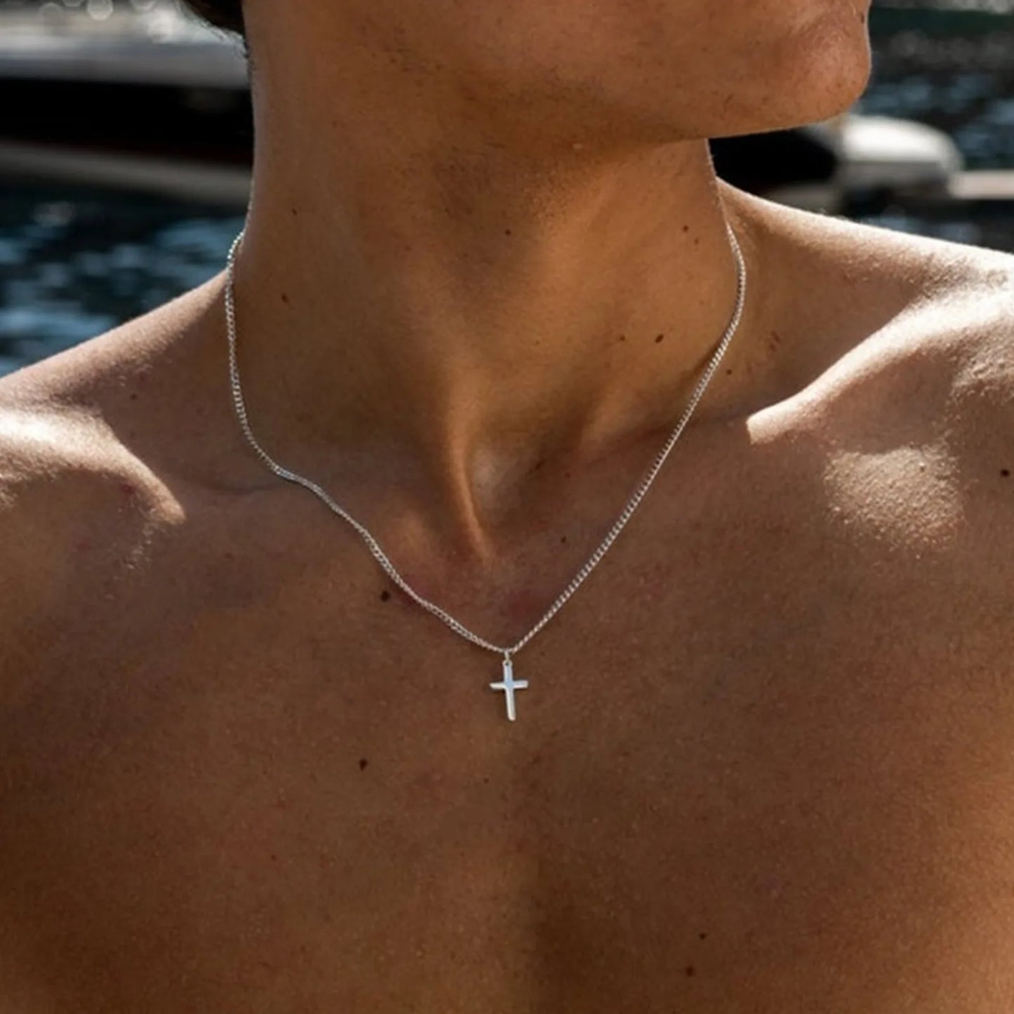 DRAVEN — Minimalist Cross Pendant Necklace – Trendy Stainless Steel Jewelry for Men